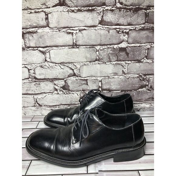 LAUDINO CACCIN Black Leather Cap Toe Oxfords Lace Dress Shoes Men Sz 9M US/42EU - Picture 11 of 16